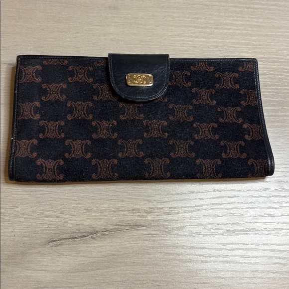 CELINE Macadam Triomphe Canvas & Leather Envelope Wallet – Vintage - Picture 3 of 16